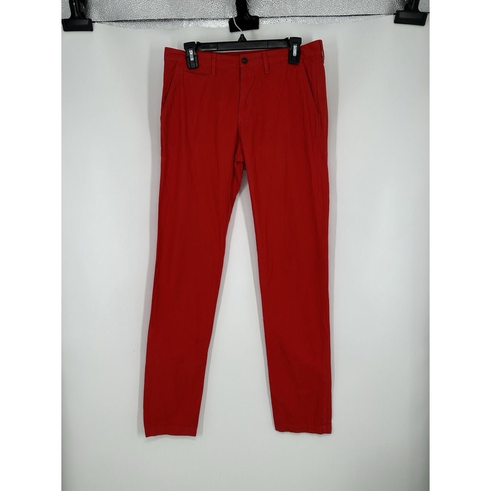 Burberry Brit Red Chino‎ Pants Dress 100% Cotton Straight Leg Mens Size 30x32